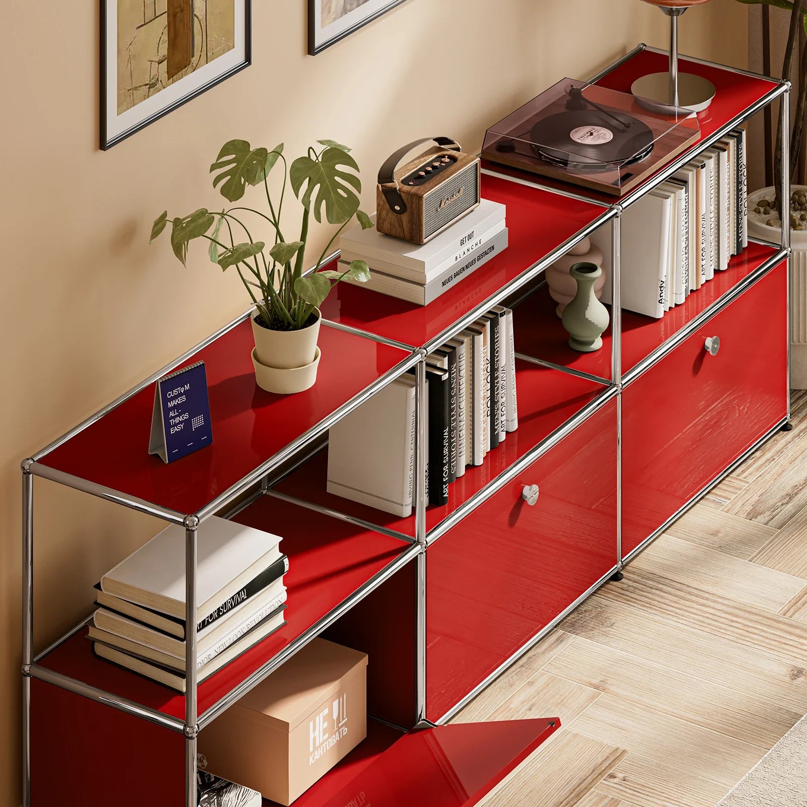 Storage Cabinet Module Furniture Haller Storage Shelf Sideboard Living Room Furniture Bed Side TableNight Stand Cabinet Home Use