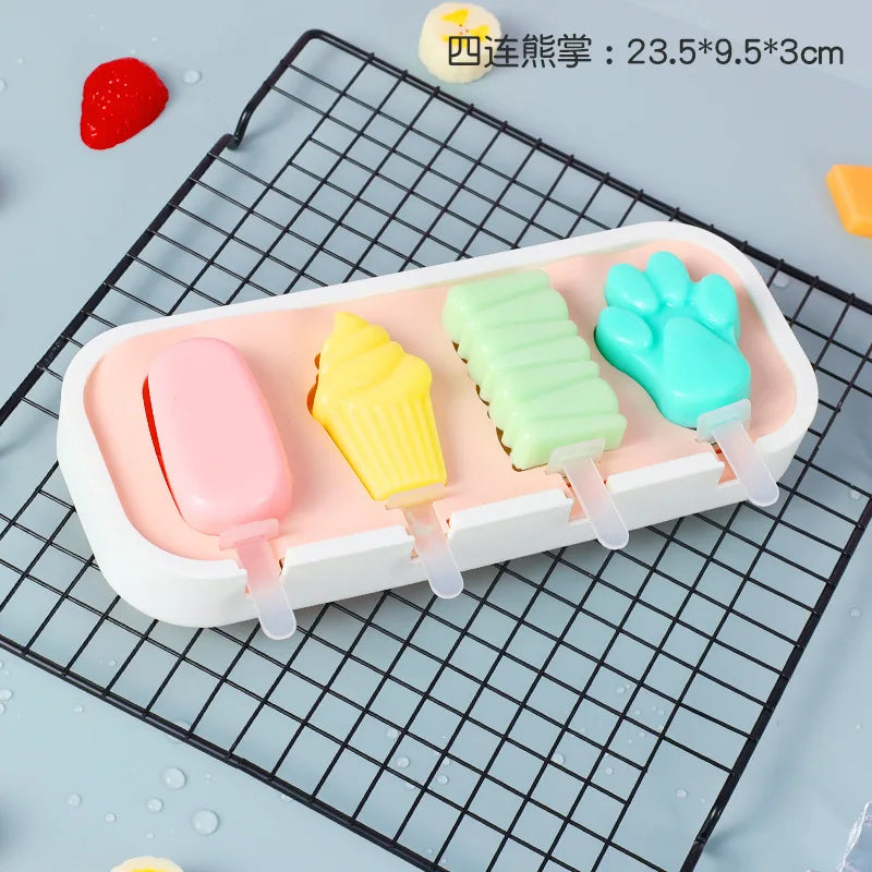 Popsicles Molds Cute Shapes Silicone Mini Popsicle Molds BPA Free Reusable Ice Cream Mold Popsicle Maker Homemade Set