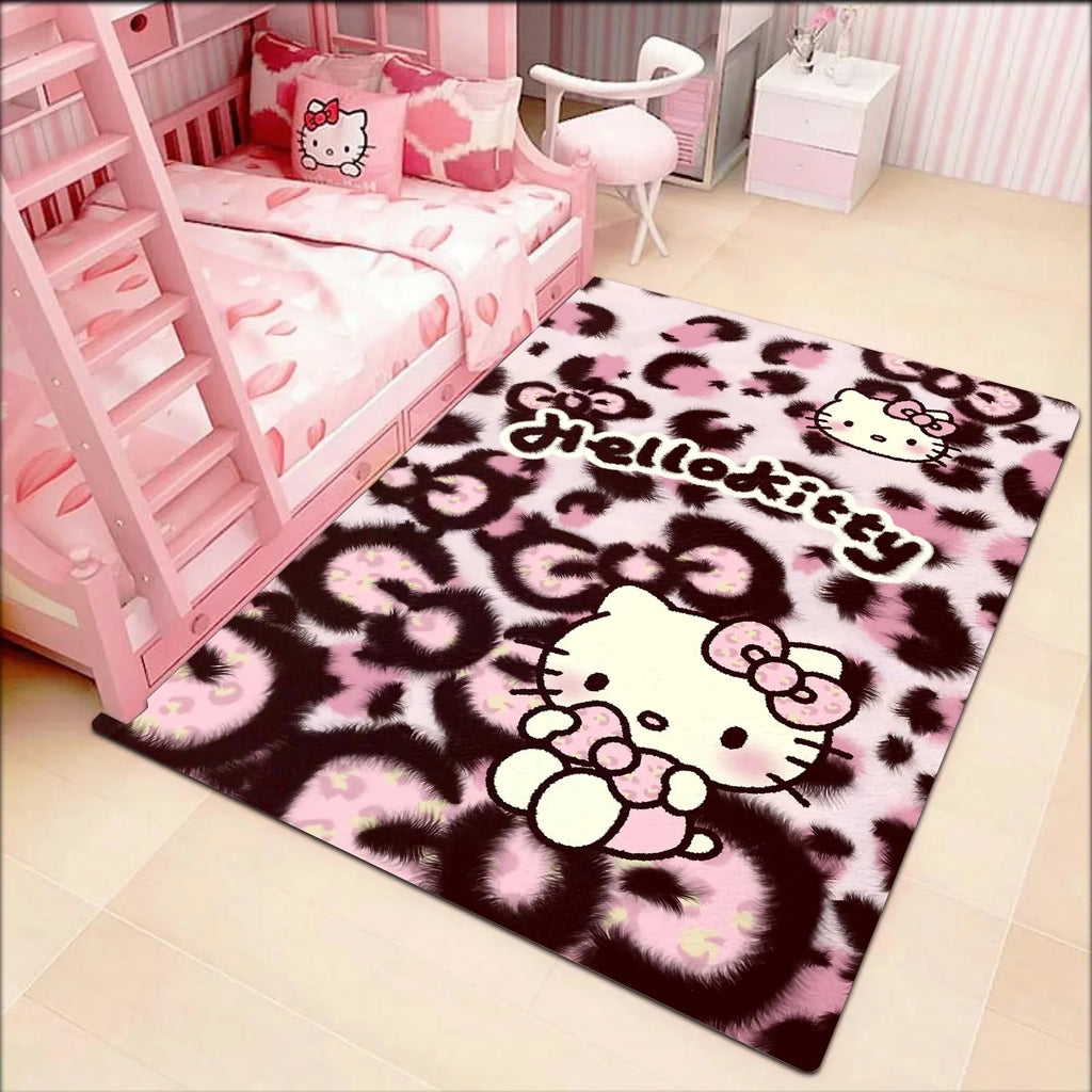 Floor Mat Bathroom Mats Leopard Print Hello Kitty Mat for Hallway Doormat Entrance Door Rugs Custom Carpet Entrance of House