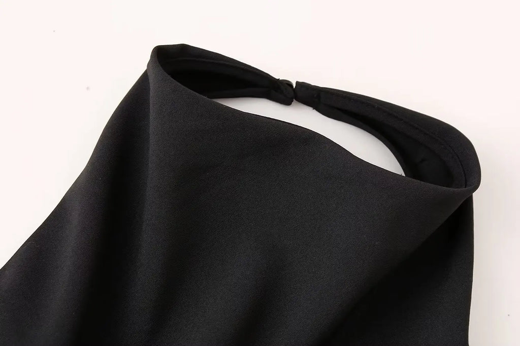 Halter Backless Tops Woman Tanks Camis Asymmetric Off Shoulder Long Top and Pants