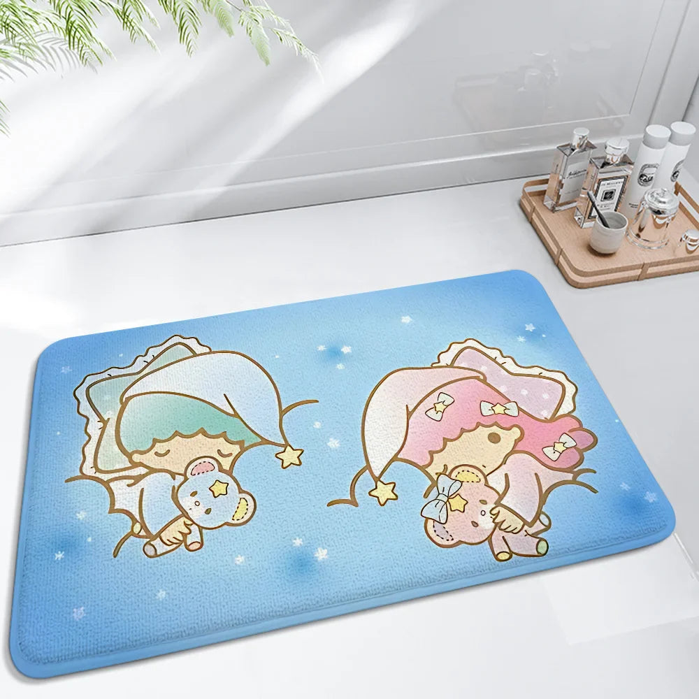 Cartoon Little Twin Stars KiKi Floor Mat For Living Room Sofa Floor Cushions Modern Soft Fluffy Home Rug