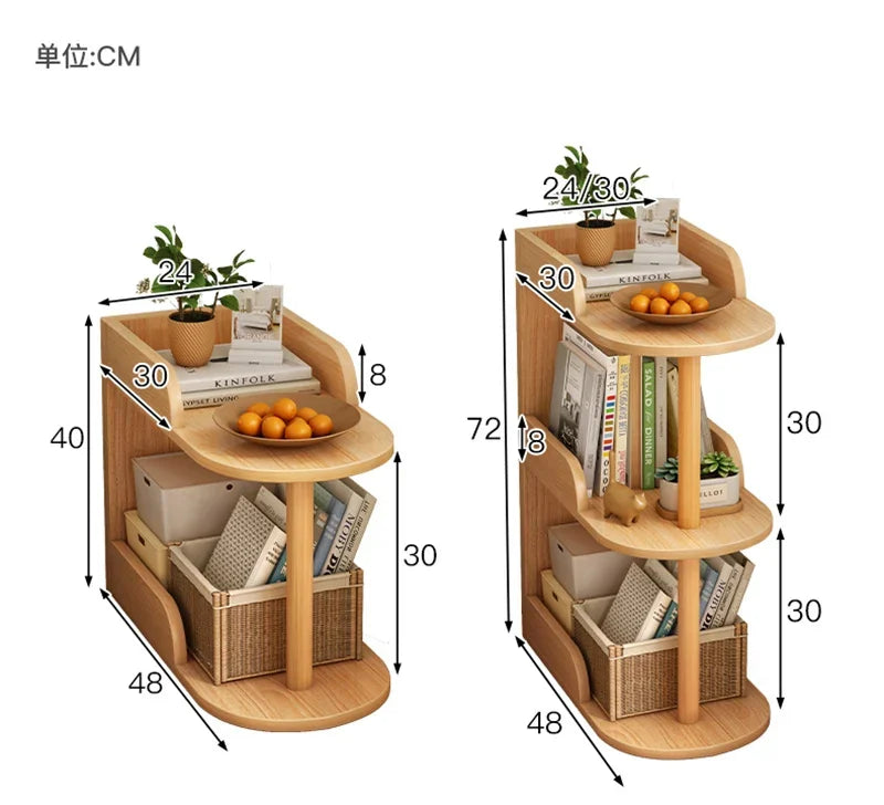 Side Table Ultra Narrow Book Shelf Creative Shelves Sofa Side Rack Bookcase
