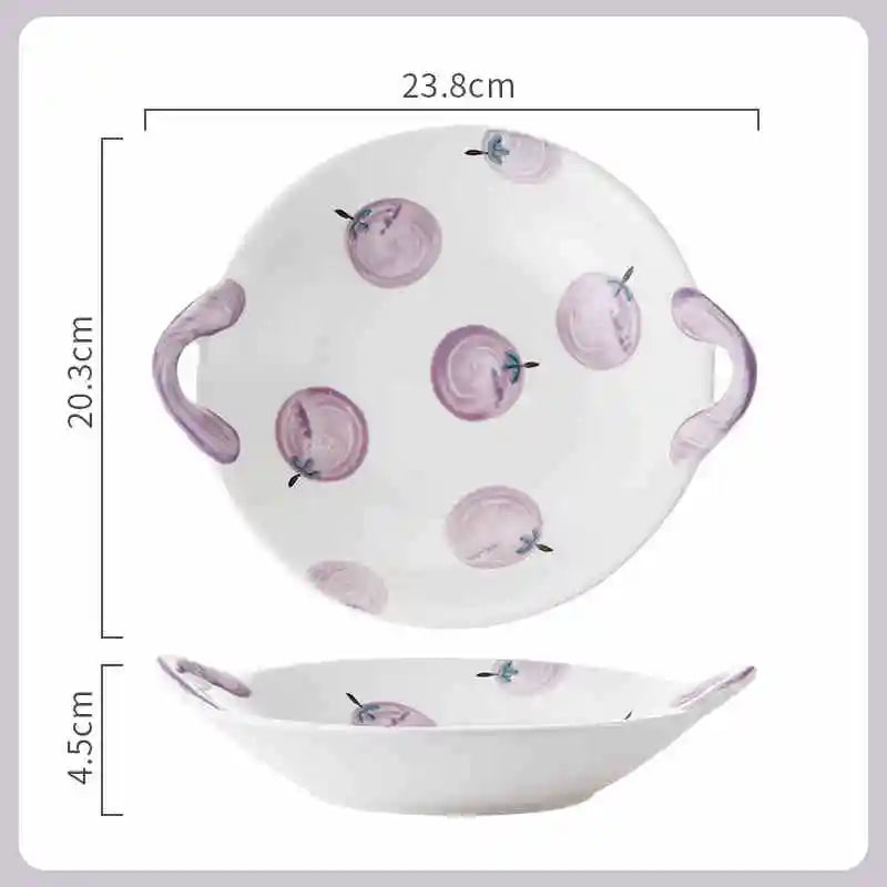 Cute Ceramic Handpaint Pattern Fruit Plate Salad Plate High Quality Plate