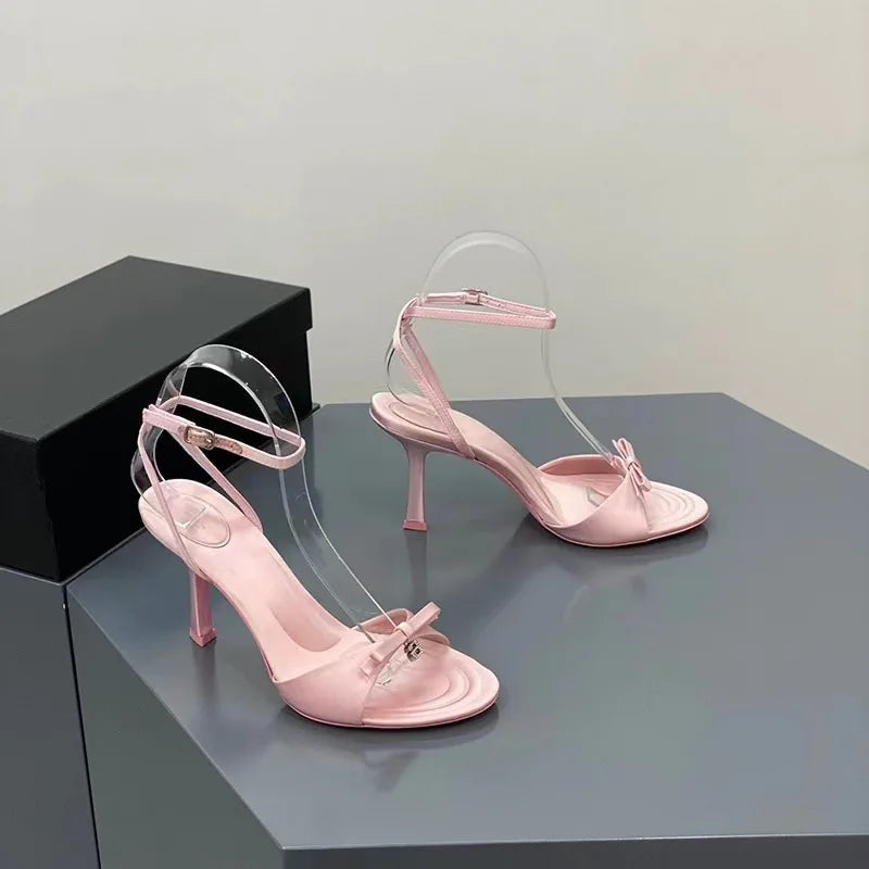 Women's Buckle Simple Peep Toe High Heels Sandals