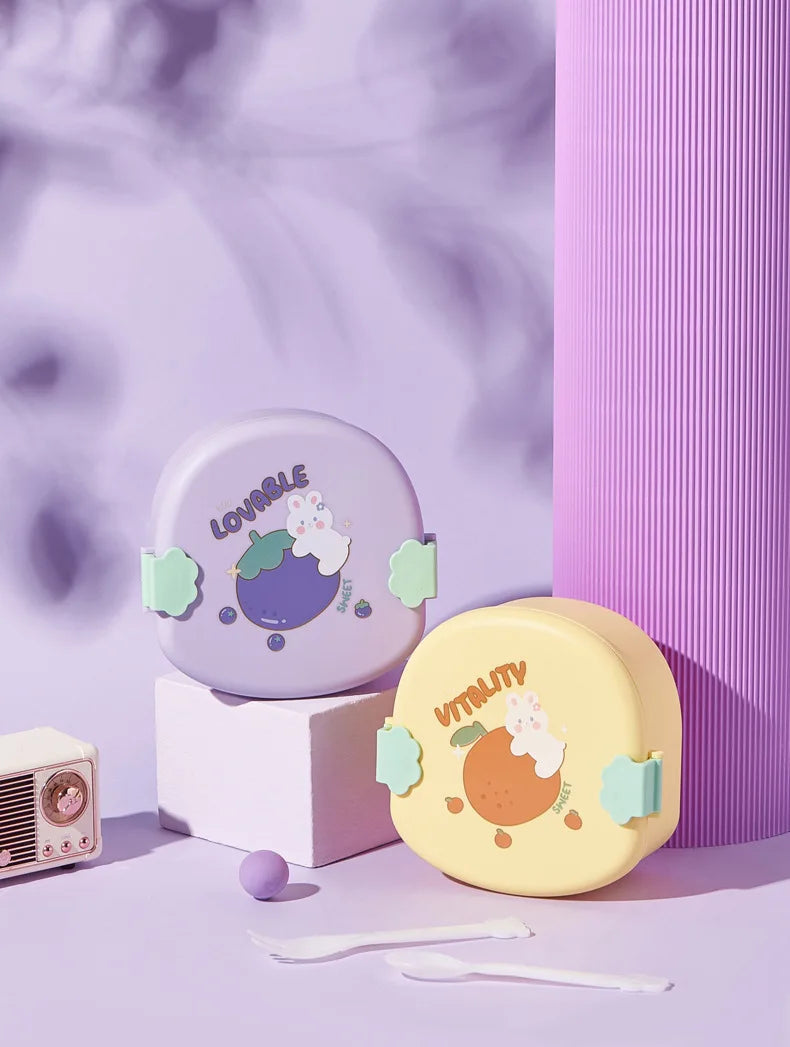 Bento Lunch Box for Kids Kawaii Cartoon Students Sandwich Snack Food Box Fruit Container Portable Picnic Fresh Box