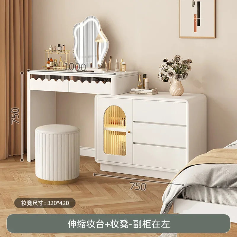Modern Simple Makeup Table Household Bedroom Writing Desk Corner Desk Integrated Makeup Table