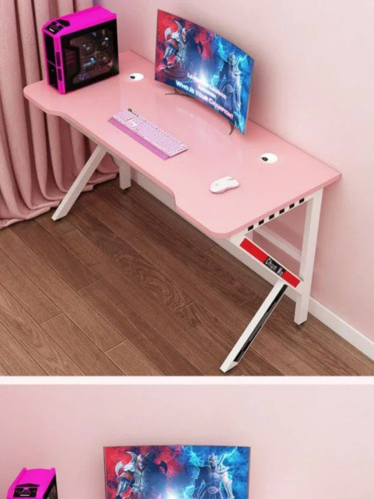Pink Gaming Desk Girls Study Desk Laptop Table Computer Table Chair Live Gamer Home Live Desks Bedroom Desktop Gamer Desks