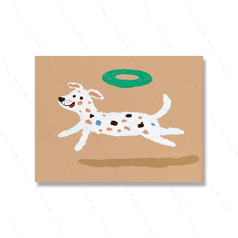 Cool Poodle Wall Art Cute Dog with Sunglasses Rabbit Colorful Kids Room Decor Modern Nursery Art Party Animal Illustration