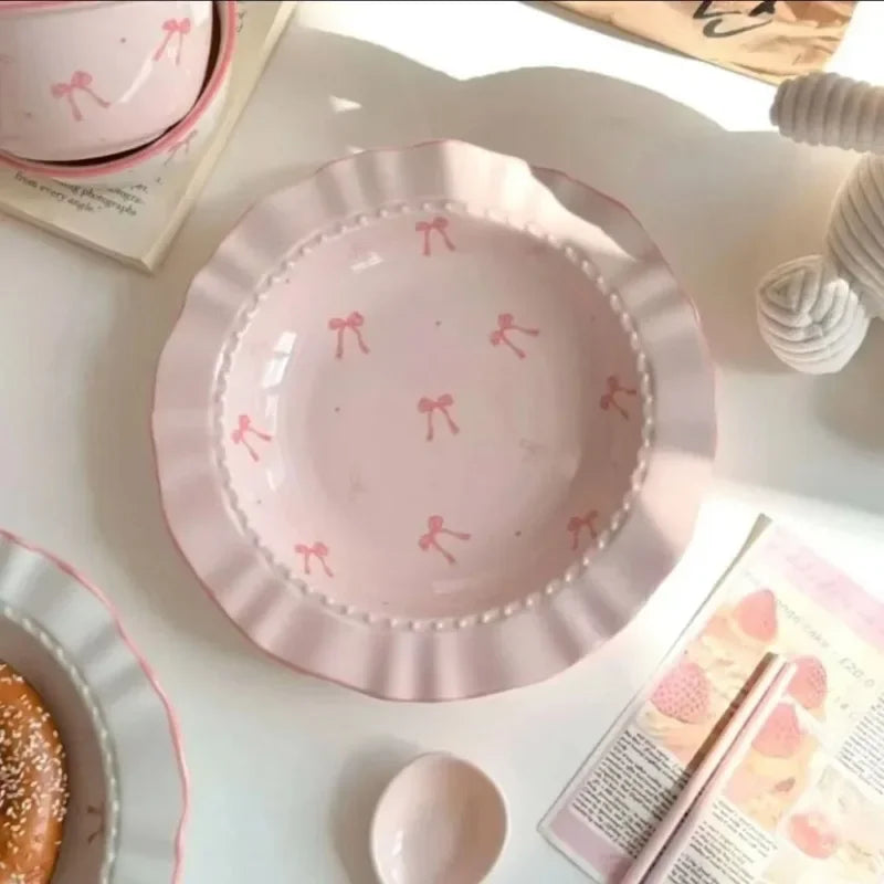 Coquette Bow Bowls and Plate