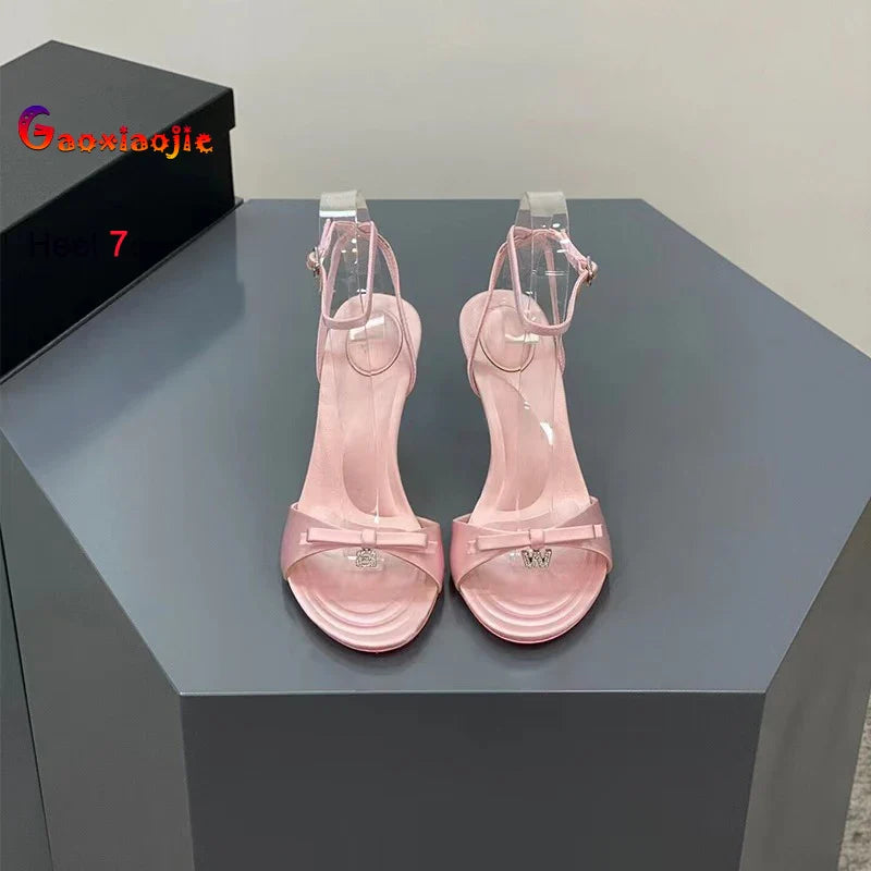 Women's Buckle Simple Peep Toe High Heels Sandals