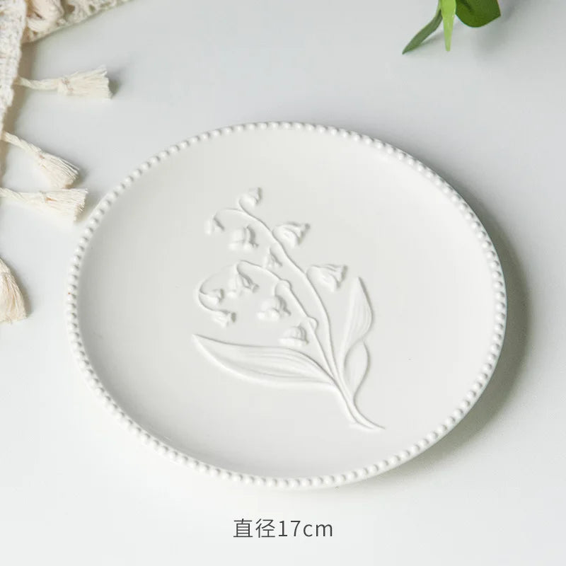 Lace Bell Orchid Series Ceramic Plate