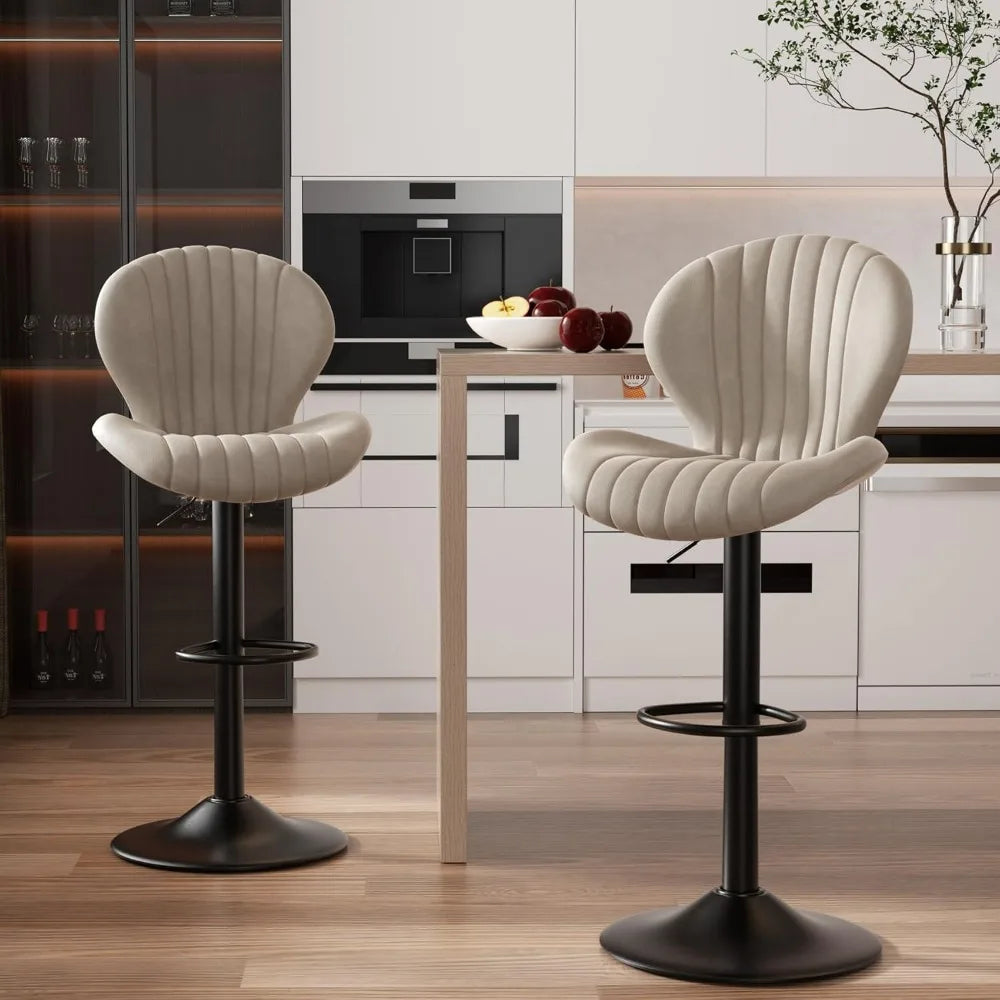 Set of 2 Modern Swivel Bar Chairs, Barstools Counter Height with High Backrest, Easy 3-5 Minute Assembly for Bar