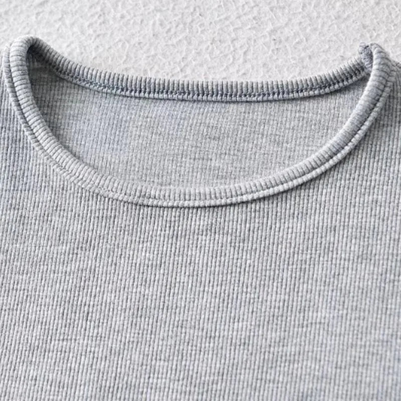 Summer Woman Skinny Fit T-shirt Tight Short-Sleeve O-neck Tee Basic Solid Crop Tops T Shirt