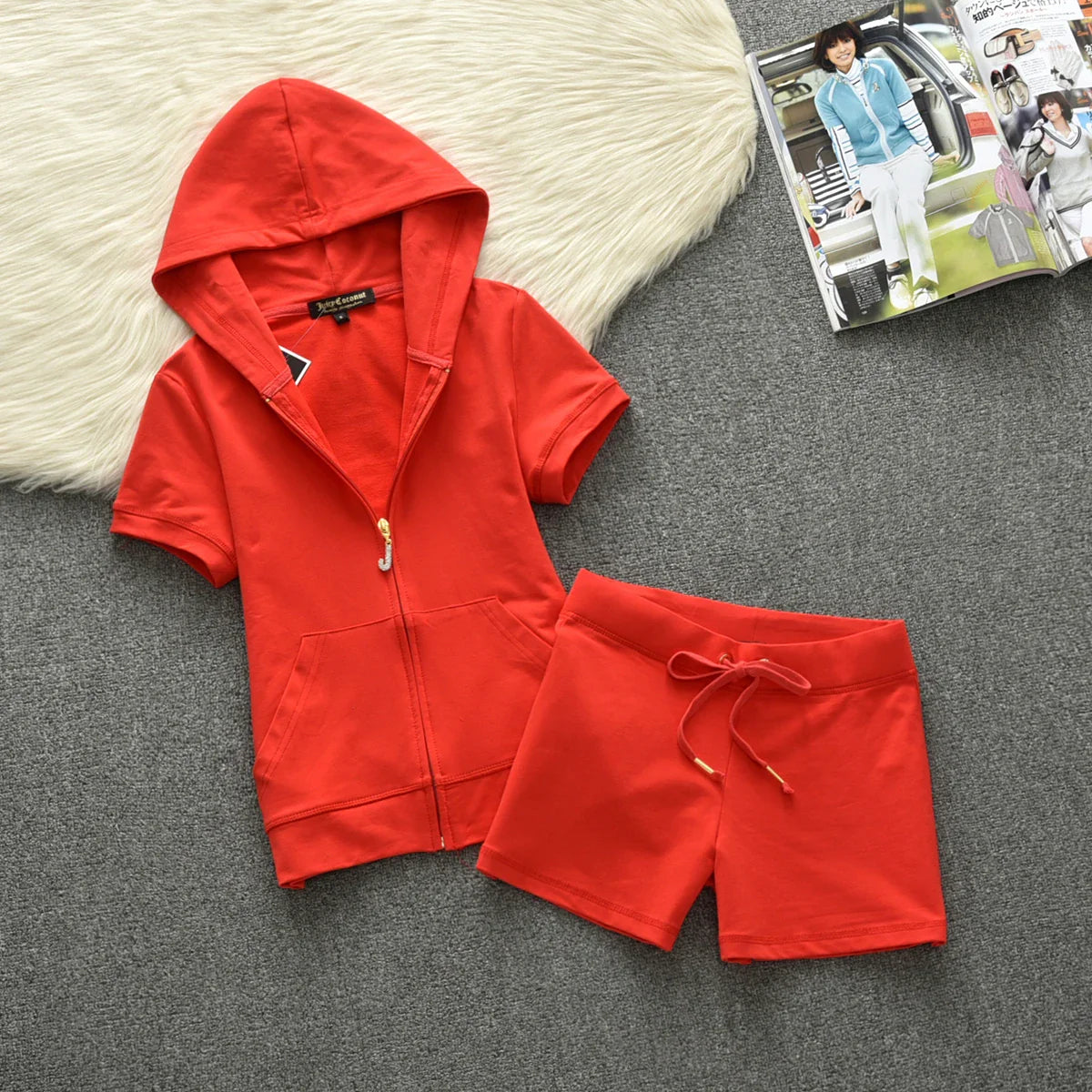 Velour Tracksuit Women Velvet Women's Brand Short Set Sewing Suit Women Tracksuits Hoodies and Shorts Sets Met 2 Piece Set