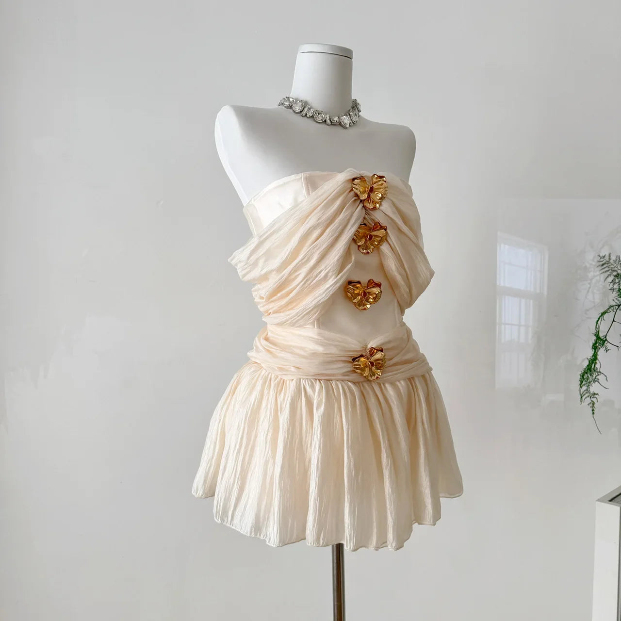 Women French Mini Old Money One-Piece Luxury Design Gown