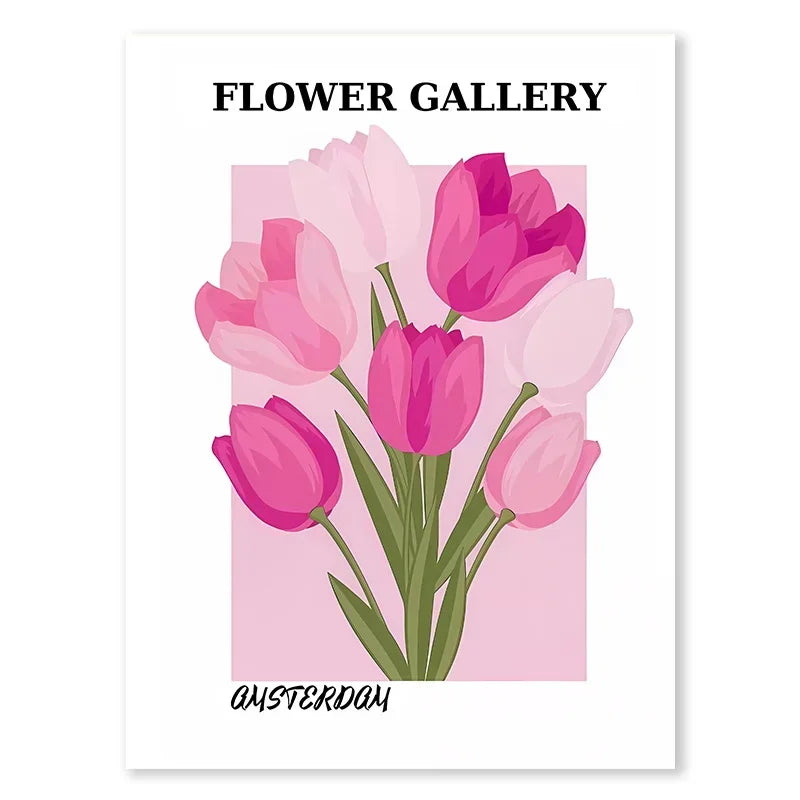 Picasso Flower Wall Art Canvas Painting Pink Tiger Poster Picture Modern Living Room Interior Decor