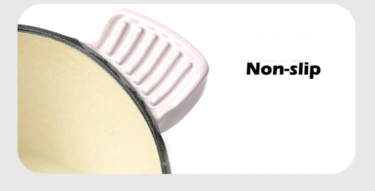 Pink Saucepan Enamel Pot Non-Stick Pot Heart-shaped Cookware Cast Iron Pot Kitchen Accessories Cooking Tools