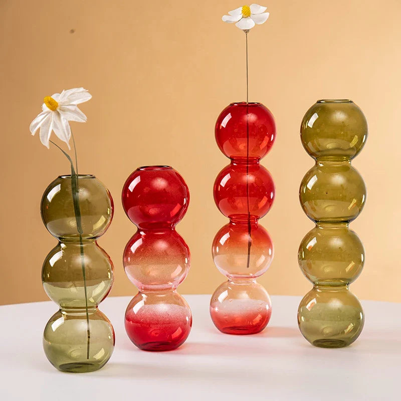 Glass Bubble Vases Hydroponic Flower Vase Creative Spherical Flower Vases Stained Bubble Glass Vase Home Office Decor