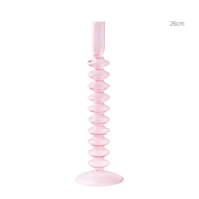 Taper Candle Holders Glass Candlesticks for Home Decoration Glass Vase