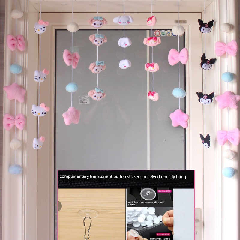 Punch-Free Melody Heart For Home Girl Hanging Curtain