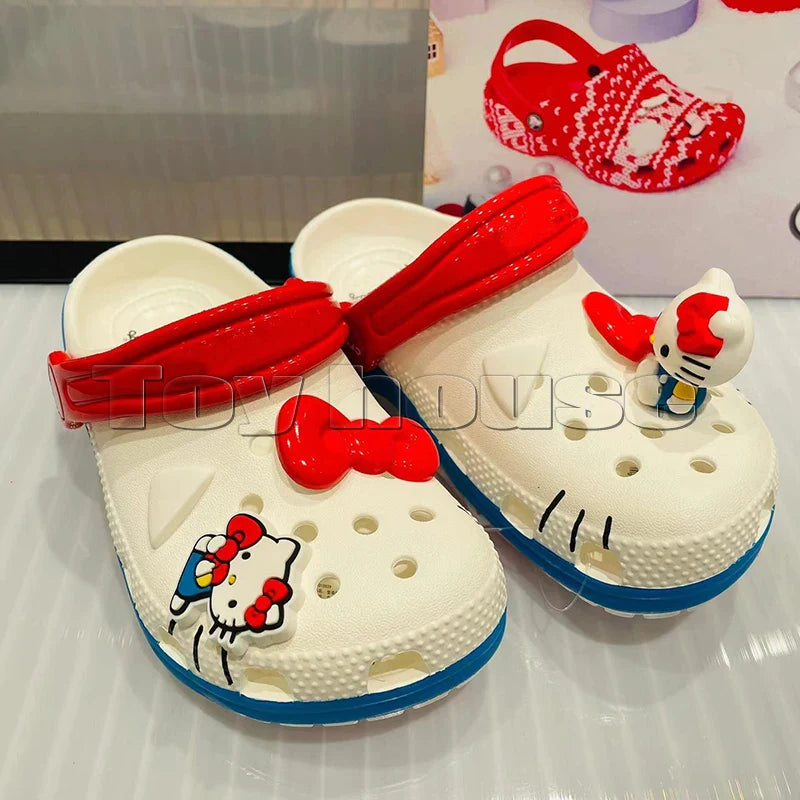 Hello Kitty Kawaii Sanrio Hole Sandals Slippers Sandals Kawaii Anime Shoes Summer Slippers