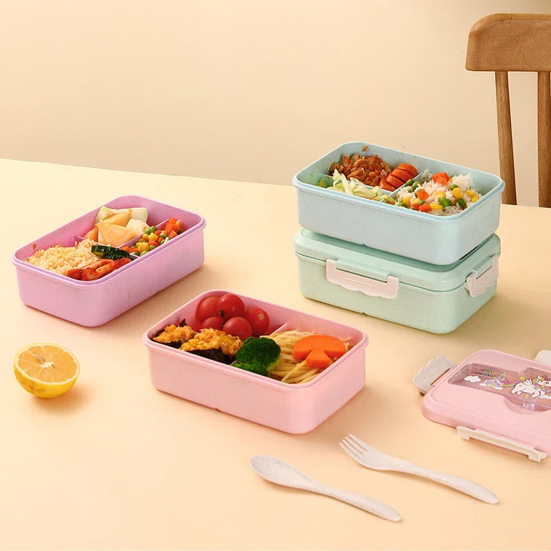 Cute Lunch Box for Kids With Compartments Bento Lunchbox School Child Leakproof