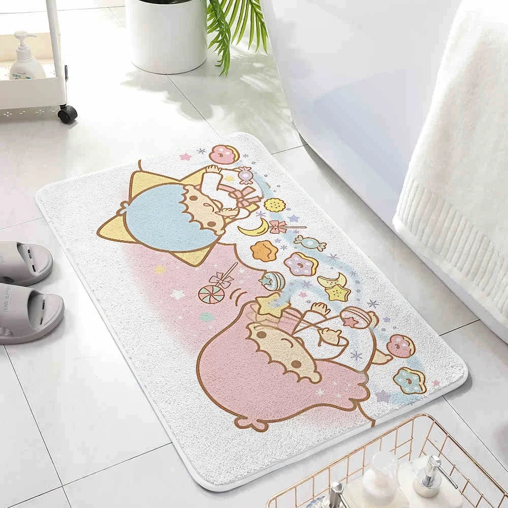 Cartoon Little Twin Stars KiKi Floor Mat For Living Room Sofa Floor Cushions Modern Soft Fluffy Home Rug
