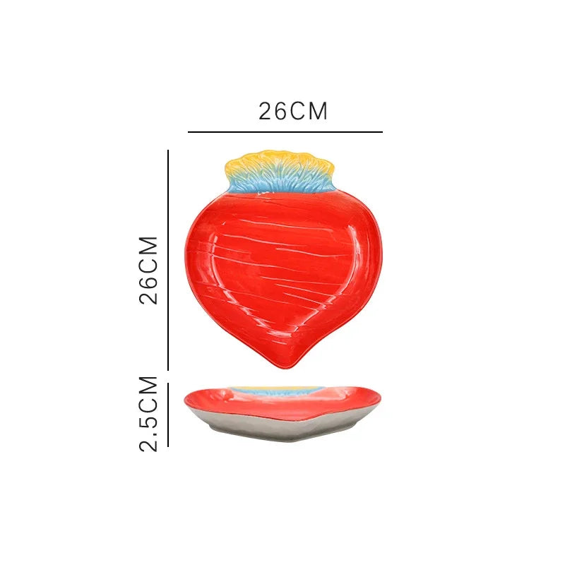 Fruit Shaped Ceramic Plate Creative Salad Plate Lovely Ceramic Tableware Fruit Plate Bowl Set Oven Dish Salad Bowl