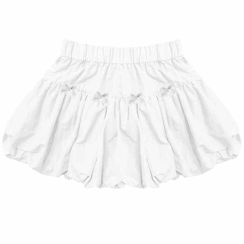 Women's Bow Elastic Waist A- Line Bud Skirt
