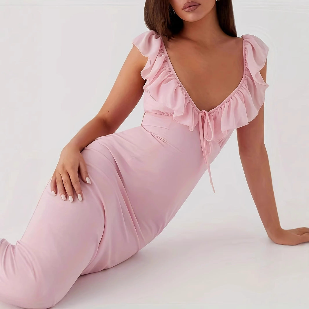 Fashion Ladies Fashion Sleeveless Waist Dress