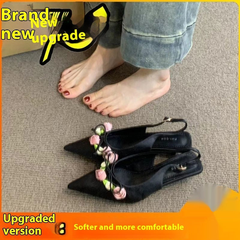 French Style Elegant Sandals With Skirt High Heels