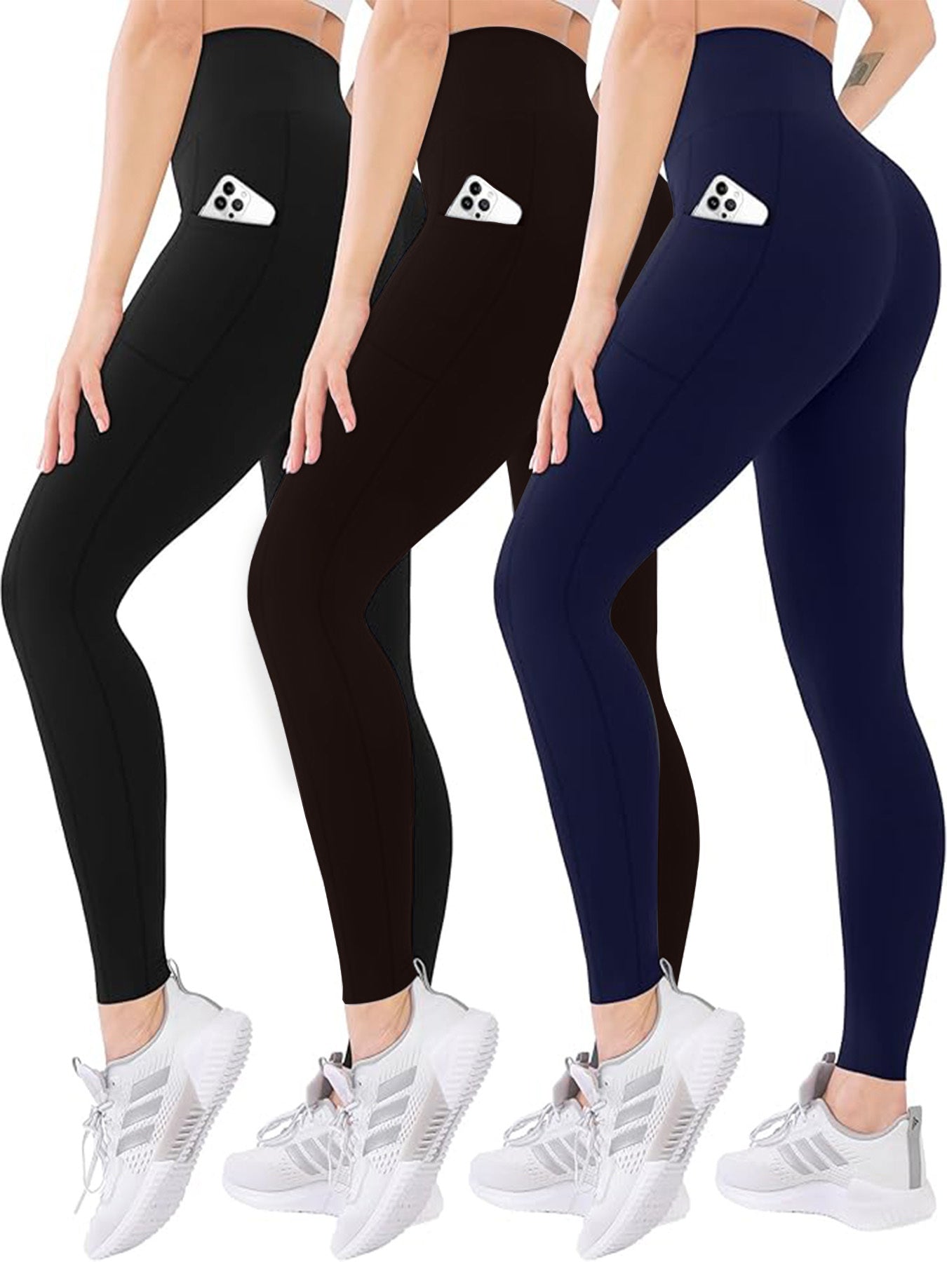 Three Piece Yoga Pants With Pockets