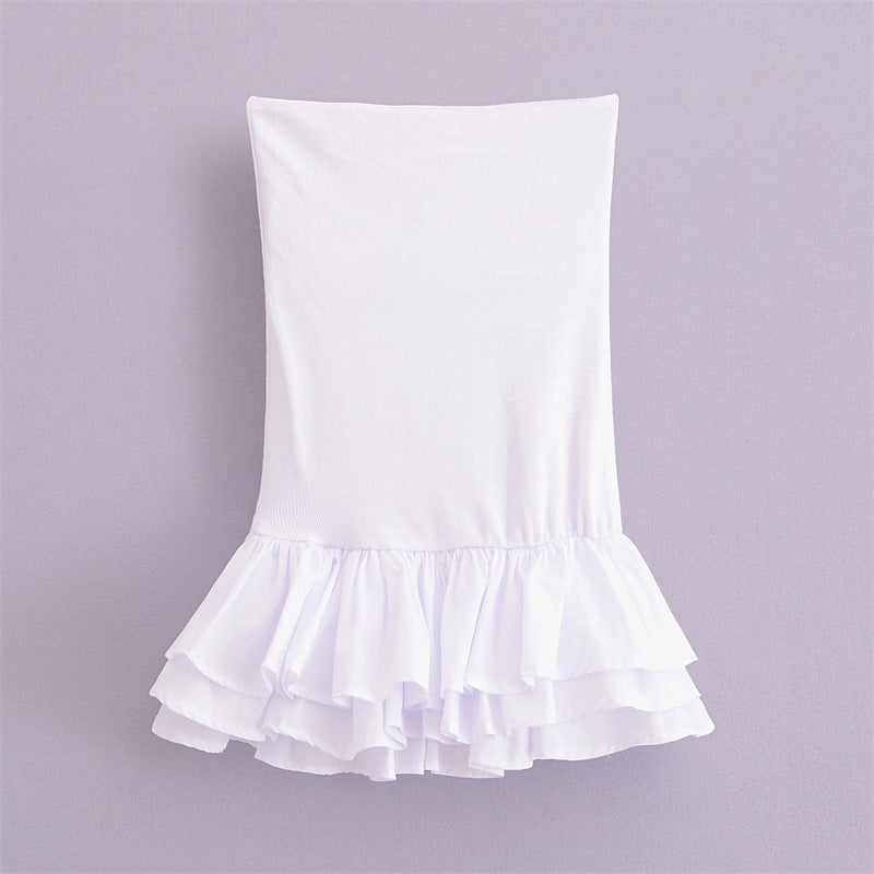 Stitching Tube Top Short Dress