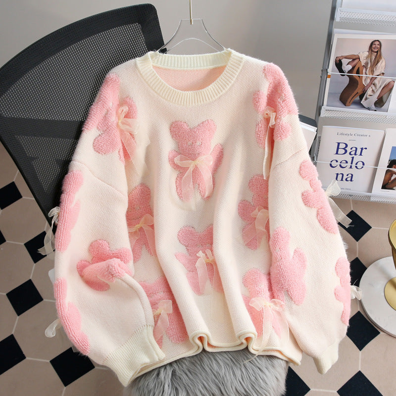 Women's Lazy Bow Pullover Sweater