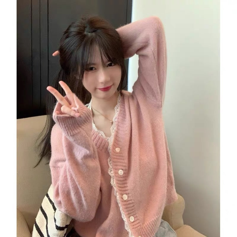 Short Sweater Women's Design Sense Lace Cardigan Coat