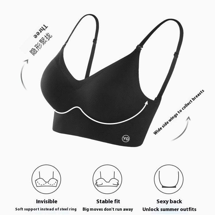 U-shaped Beauty Back Underwear Women's Small Chest Push-up Strap Chest Pad Backless Bra