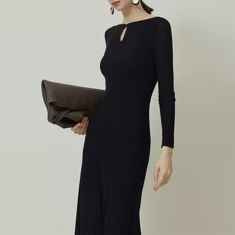 French Water Drop Collar Woolen Skirt Autumn And Winter New Base