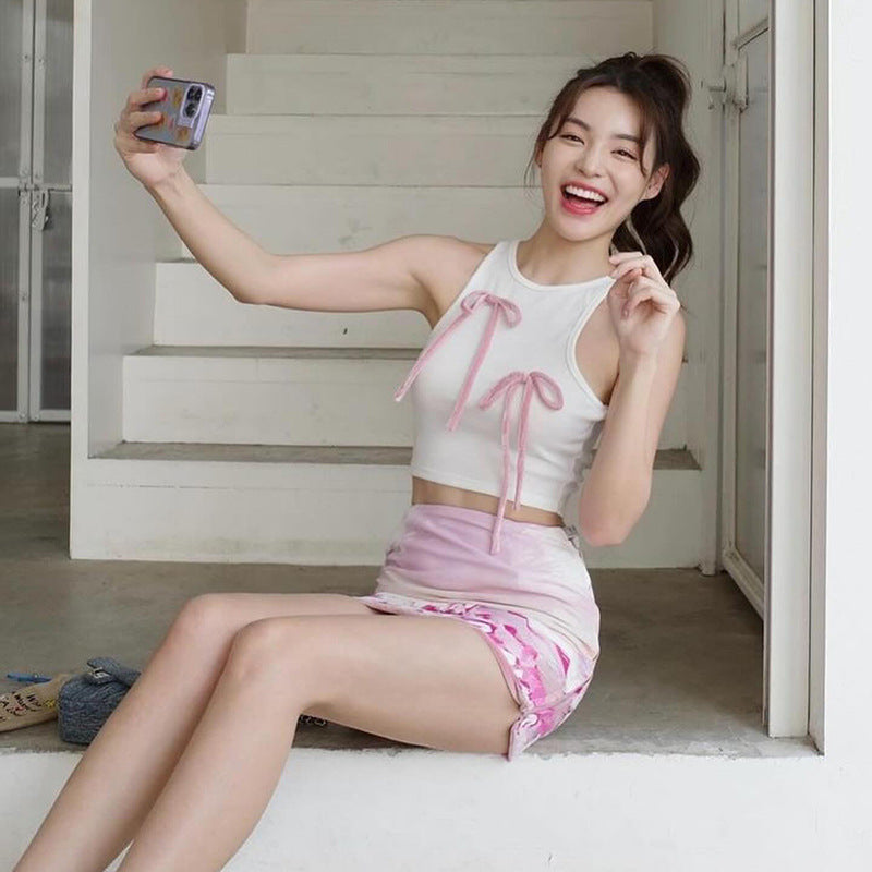 Slim Fit Bow Halterneck Top Women