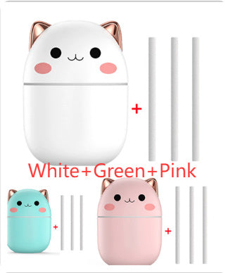 Cute Cat Air Humidifier Ultra-Silent USB Office Household Bedroom Car Aromatherapy Air Purifier With Led Cool Mist Spray