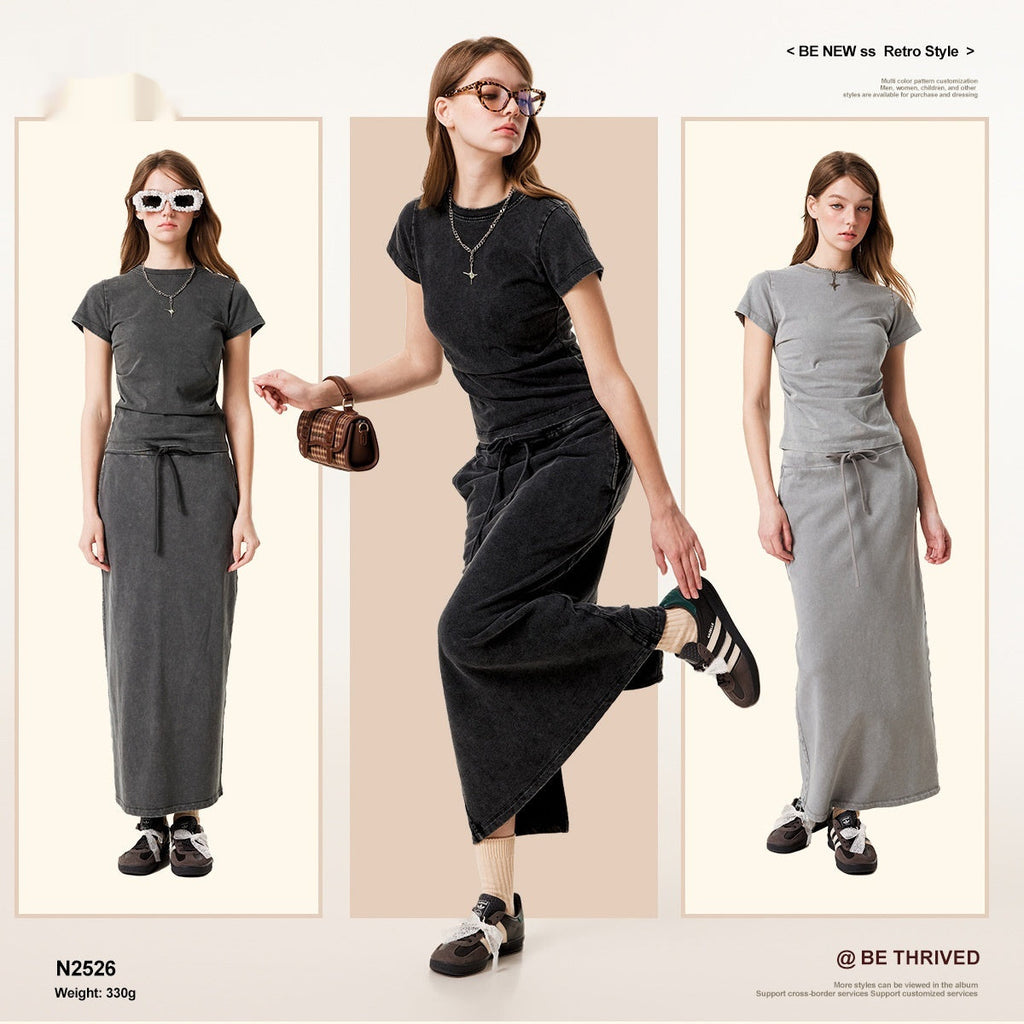 Women A- Line High Waist Cover Slimming And Straight Loose Skirt