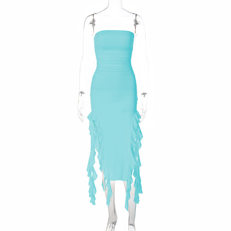 Chest Wrap Irregular Dress