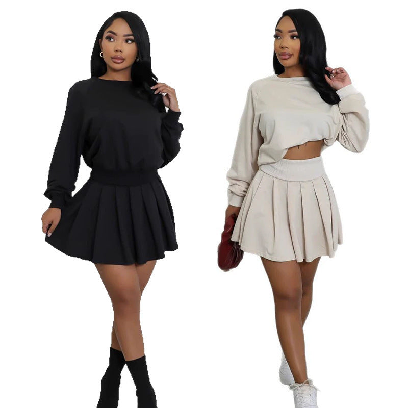 Two-piece Casual Suit Long Sleeve Mini Skirt