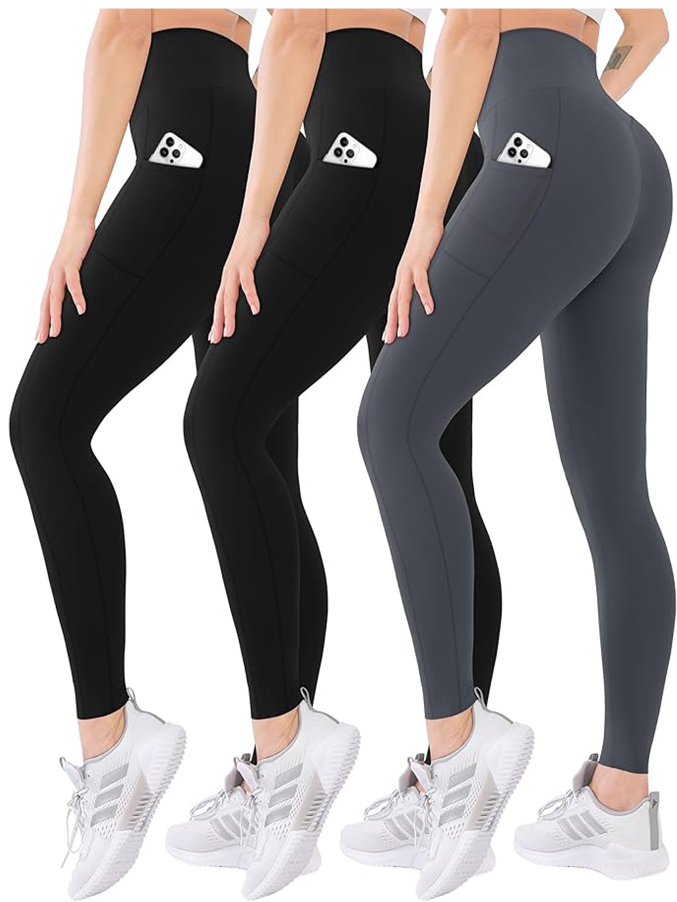 Three Piece Yoga Pants With Pockets