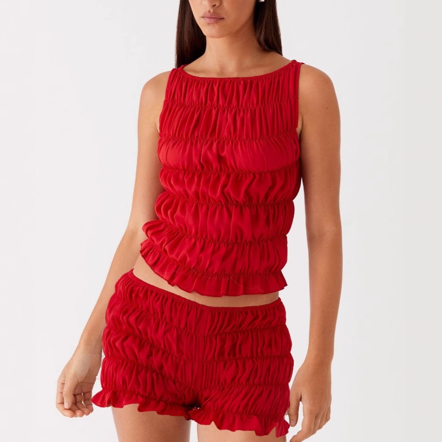 Women's Sleeveless Midriff-baring Suit