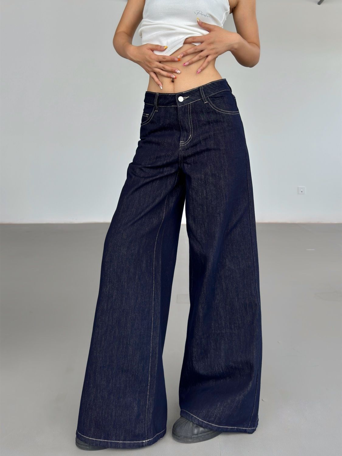 Fashion Retro Wide Leg Jeans For Women