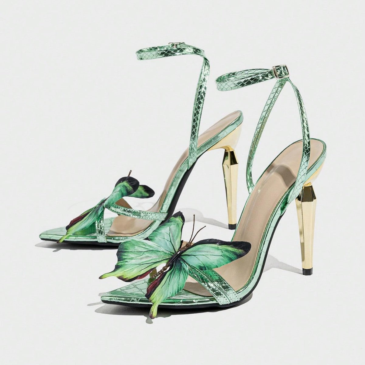 Women's Three-dimensional Butterfly Decorative Stiletto Heel Sandals