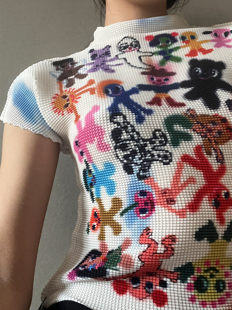 Y2k Aesthetic Cropped Tops Women Short Sleeve