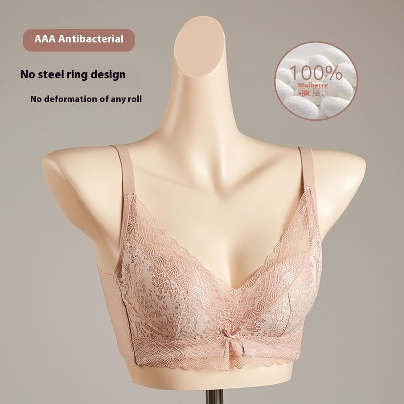 Women's Silk Lace Underwear Without Wire Accessory Breast Push Up