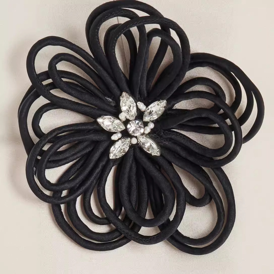 Color-blocking Flower Bandage One-piece Dress Women's French Style