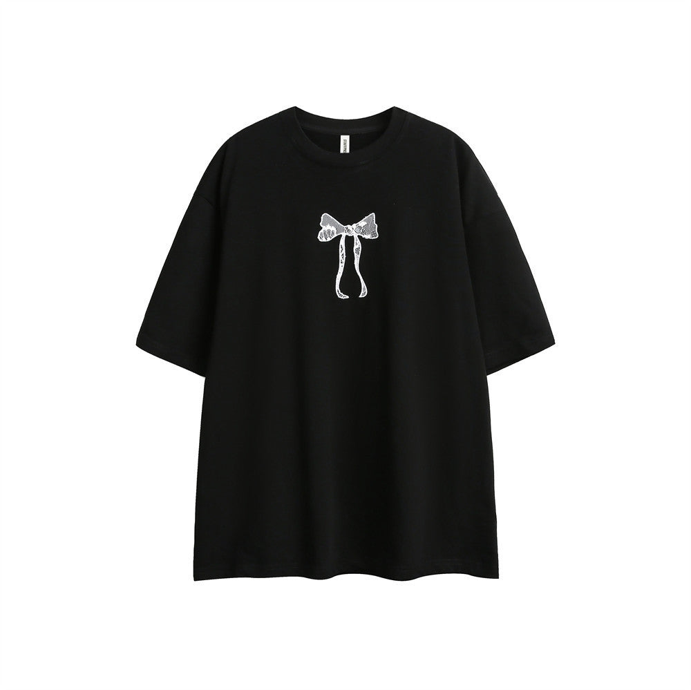 Women's Bow Embroidered Short-sleeved T-shirt